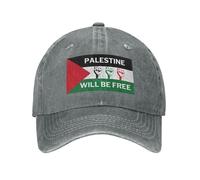 Oudrspo Palestine Will Be Free Hat I Stand with Palestine Cap Pray for Palestine Free Palestine Strong Tracker Baseball Cap Gray