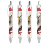 Oudrspo Patriotic Eagle with American Flag Ballpoint Pen Retractable Writing Smooth Black Ink Ball Point Pens Office Supplies 4 PCS