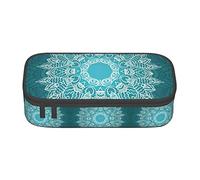 Oudrspo Peacock Blue Mandala Special Pencil case for Girls Boys, Big Capacity Pencil case Large Pencil Pouch, Students Stationery Pen Bag Pencil Bags with Zipper for School Office Work
