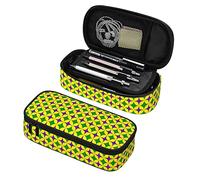 Oudrspo Pencil Bag Mardi gras Yellow Green Purple Pen Pouch Big Capacity Pencil Case Stationery Box Portable Pen Holder Desk Organizer with Double Zippers for Teen Boys Girls School Students