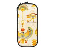 Oudrspo Pencil Case Big Capacity Ancient Egyptian Eagle Scarab Eye Gold Pencil Box Pen Pouch for Middle/High School Office College Adult Girl and Boy