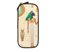 Oudrspo Pencil Case Big Capacity Ancient Egyptian Hieroglyph Goddess Gold Pencil Box Pen Pouch for Middle/High School Office College Adult Girl and Boy