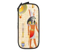 Oudrspo Pencil Case Big Capacity Ancient Egyptian Hieroglyph Horus God Gold Pencil Box Pen Pouch for Middle/High School Office College Adult Girl and Boy