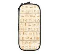 Oudrspo Pencil Case Big Capacity Ancient Egyptian Hieroglyph Vintage Pencil Box Pen Pouch for Middle/High School Office College Adult Girl and Boy