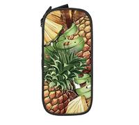 Oudrspo Pencil Case Big Capacity Pine Tropical Fruit White Pencil Box Pen Pouch for Middle/High School Office College Adult Girl and Boy