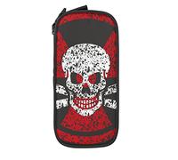 Oudrspo Pencil Case Big Capacity Skull Nuclear Symbol Black Pencil Box Pen Pouch for Middle/High School Office College Adult Girl and Boy