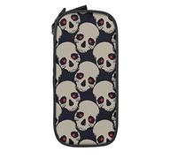 Oudrspo Pencil Case Big Capacity Skull red Eye Horror Black Pencil Box Pen Pouch for Middle/High School Office College Adult Girl and Boy