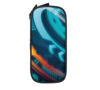 Oudrspo Pencil Case Big Capacity Technology Future Circle Cool Abstract Pencil Box Pen Pouch for Middle/High School Office College Adult Girl and Boy