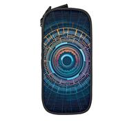 Oudrspo Pencil Case Big Capacity Technology Future Geometric Circle Cool Pencil Box Pen Pouch for Middle/High School Office College Adult Girl and Boy