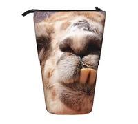 Oudrspo Pencil Case, Cute Standing Pencil Pouch, Retractable Pencil Holder Case, Funny Alpaca Llama Stationery Organizer Bag
