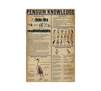 Oudrspo Penguin Knowledge Bulldog Knowledge Metal Tin Signs Vintage Yoga Knowledge Posters Living Room Bedroom Home Wall Art Decor 8x12 inchs