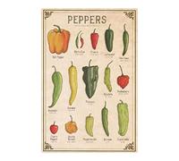Oudrspo Peppers And Scoville Heat Units The Pork Cuts Range Metal Signs Farmhouse Science Wall Decor Butcher Knowledge Posters Barbecue Party Home Kitchen Tin Plaque Decoration 12x16 inchses
