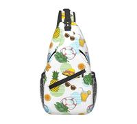 Oudrspo Pine Sunglasses Tropical Hawaiian Flower Sling Bag Crossbody Summer Tree Shoulder Daypack Crossbody Beach Bag Travel Hiking Chest