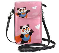 Oudrspo Pink Cloud Air Super Panda Crossbody Phone Purse Small Shoulder Bag Cell Phone Pouch Leather Wallet for Women Girls