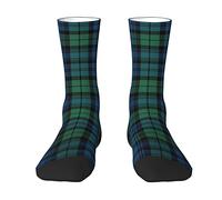 Oudrspo Plaid Tartan Scottish Clan Campbell Men & Women Crew Socks,Tartan Plaid Novelty Fashion Casual Crew Tube Sock Athletic Sports Dress Socks