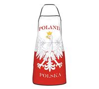 Oudrspo Polish Flag Poland Polska Apron Funny Kitchen Cooking Apron For Women Men Bib Apron For Bbq Baking Crafting Drawing Chef Gifts