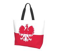 Oudrspo Polish Flag Tote Bag For Women,Womens Tote Bags,Waterproof Tote Purse for Teacher,Gym,Work,School with interior Pocket