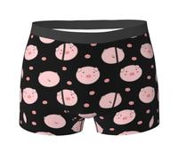 Oudrspo Powder Pig Retro Flowwer Premium Elastic Sweat-Absorbing Boxer Briefs,Comfortable And Breathable Men'S Underwear