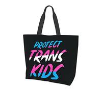 Oudrspo Protect Trans Kids Transgender Pride Month Tote Bag Ladies Cute Shopping Bag Large Capacity Shoulder Bag Work Fit Fashion Handbag Organizer