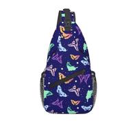 Oudrspo Psychedelic Butterfly Butterfly Sling Bag Cartoon Flower Butterfly Backpack Shoulder Chest Bag For Men Women Hiking Travel Crossbody Daypack