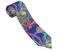 Oudrspo Psychedelic Spiral Threads Abstracted Tie For Men Slim Men'S Necktie 8 Cm/3.2 Inch For Wedding Party Business Graduation
