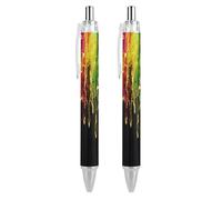 Oudrspo Rainbow Space Marble Abstract Black Pens Ballpoint Pen Ball Point Pen Smooth Writing Gel Pens Retractable 0.5 Fine Point for School Office Rainbow Space Marble Abstract Pattern 1 PCS