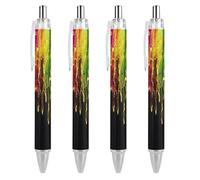Oudrspo Rainbow Space Marble Abstract Black Pens Ballpoint Pen Ball Point Pen Smooth Writing Gel Pens Retractable 0.5 Fine Point for School Office Rainbow Space Marble Abstract Pattern 1 PCS