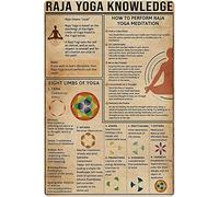Oudrspo Raja Yoga Knowledge Plant Based Protein Infographics Metal Tin Signs Nutritionist Knowledge Posters Office Reference Guide Plaques Kitchen Studio Home Wall Art Decor 8x12 Inches