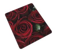Oudrspo Red and Black Rose Printed Gaming Mouse-pad, 7.9 x 9.5 in Laptop Mousepad, Computer Mousepad, Rubber Desk Mat