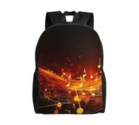 Oudrspo Red Flame Music Note Travel Backpack Waterproof Lightweight Casual Daypack Classic Cute Laptop Bag For Women Men