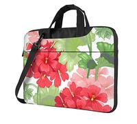 Oudrspo Red Geranium Flower Printing Laptop Shoulder Bag Women Men Work Computer Bag For Business Office