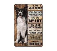 Oudrspo Retro Border Collie Metal Tin Sign I Am Your Friend Gift For Border Collie Lovers Poster Vintage Metal Plaque Wall Decor Gift For Bathroom Restaurant Farm Cafe School Bedroom 8x12inch