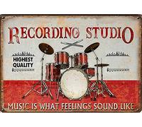 Oudrspo Retro Drum Recording Studio Metal Poster Your Talent Is God‘S Gift To You What Metal Tin Signs Vintage Plaque Wall Decor Gift For Home Kitchen Office Club Bar Gym 12x16inch