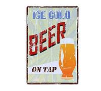 Oudrspo Retro Metal tin Sign Funny Kitchen_Warnings with There is Nothing Here Worth Dying (Ice Beer) Rooms Bar Cafe Farm Sign For Home Cave Garage Wall Decoration Vintage Metal Sign 8 x 12 inch