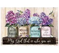 Oudrspo Retro Metal Tin Sign Purple Waymaker Flowers Horizontal Flower Hummingbird Funny Gifts For Home Coffee Kitchen Bar Laundry Pub Wall Decor Metal Tin Sign 6x8 Inch