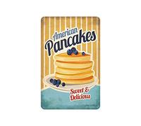 Oudrspo Retro Metal Tin Sign Vintage American Pancakes Sweet and Delicious Aluminum Sign for Home Coffee Wall Decor 12x16 Inch