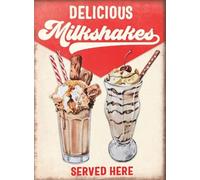 Oudrspo Retro Milkshake Sign 50s Diner Sign Poster Milkshake Sign Cafe Sign Milkshake Bar Diner Party Sign Vintage Cute Metal Sign Gift Bedroom Retro Novelty Cafe Store Tin Signs 6x8 Inch Garage