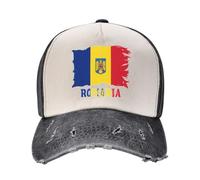 Oudrspo Romania Romanian Flag Hats Vintage Washed Denim Baseball Caps Daddy Hats Trucker Hats Adjustable Unisex Headwear