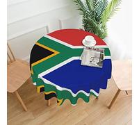 Oudrspo Round Decorative tablecloths -60 in Waterproof Soft for Round Table Dining Table Coffee Table South Africa Flag Printed