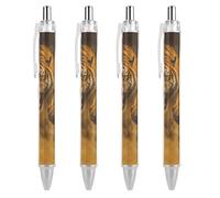 Oudrspo Running Angry Tiger Ballpoint Pen Retractable Writing Smooth Black Ink Ball Point Pens Office Supplies 4 PCS