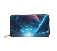 Oudrspo Science Fiction Future Women's Long Zipper Wallet, 7.48x4.13 Inches, Comes with Credit Card Slots Inside, Lightweight and Durable.