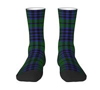 Oudrspo Scottish Clan Austin Tartan Plaid Men & Women Crew Socks,Tartan Plaid Novelty Fashion Casual Crew Tube Sock Athletic Sports Dress Socks