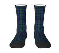 Oudrspo Scottish Clan Blackwatch Modern Tartan Plaid Men & Women Crew Socks,Tartan Plaid Novelty Fashion Casual Crew Tube Sock Athletic Sports Dress Socks