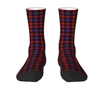 Oudrspo Scottish Clan Brown Modern Tartan Plaid Men & Women Crew Socks,Tartan Plaid Novelty Fashion Casual Crew Tube Sock Athletic Sports Dress Socks