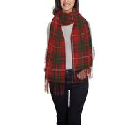 Oudrspo Scottish Clan Bruce Tartan Plaid Scarf Faux Cashmere Tassel Checked Long Scarf