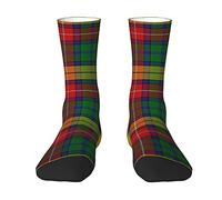 Oudrspo Scottish Clan Buchanan Tartan Plaid Men & Women Crew Socks,Tartan Plaid Novelty Fashion Casual Crew Tube Sock Athletic Sports Dress Socks