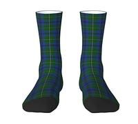 Oudrspo Scottish Clan Johnstone Johnston Tartan Men & Women Crew Socks,Tartan Plaid Novelty Fashion Casual Crew Tube Sock Athletic Sports Dress Socks