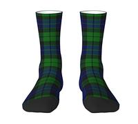 Oudrspo Scottish Clan Mackay Tartan Plaid Men & Women Crew Socks,Tartan Plaid Novelty Fashion Casual Crew Tube Sock Athletic Sports Dress Socks