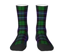 Oudrspo Scottish Clan Mitchell Tartan Plaid Men & Women Crew Socks,Tartan Plaid Novelty Fashion Casual Crew Tube Sock Athletic Sports Dress Socks