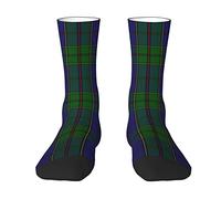Oudrspo Scottish Clan Strachan Blue Red Green Tartan Men & Women Crew Socks,Tartan Plaid Novelty Fashion Casual Crew Tube Sock Athletic Sports Dress Socks